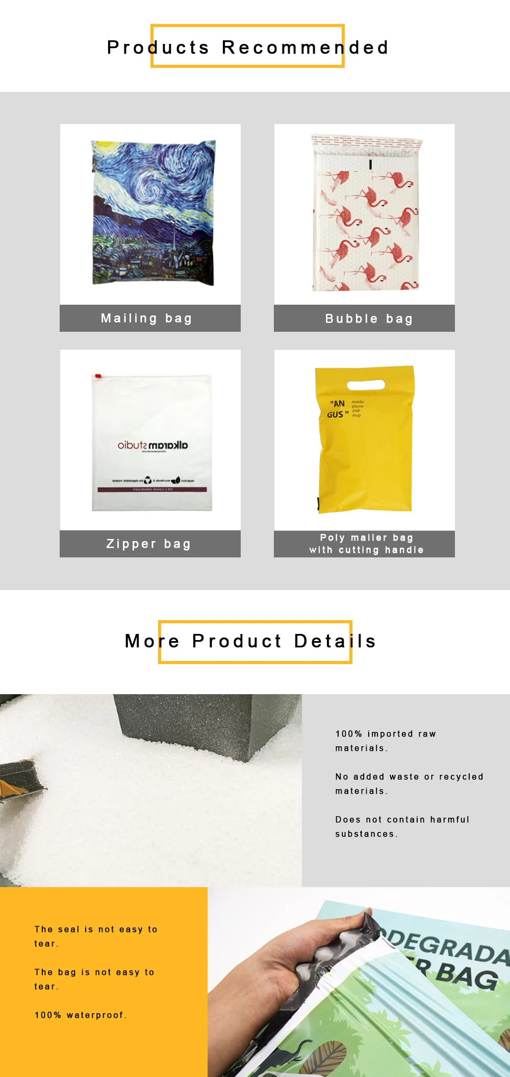 bolsos biodegradables que envían bolsos de envío de empaquetado del correo de lujo de los bolsos
