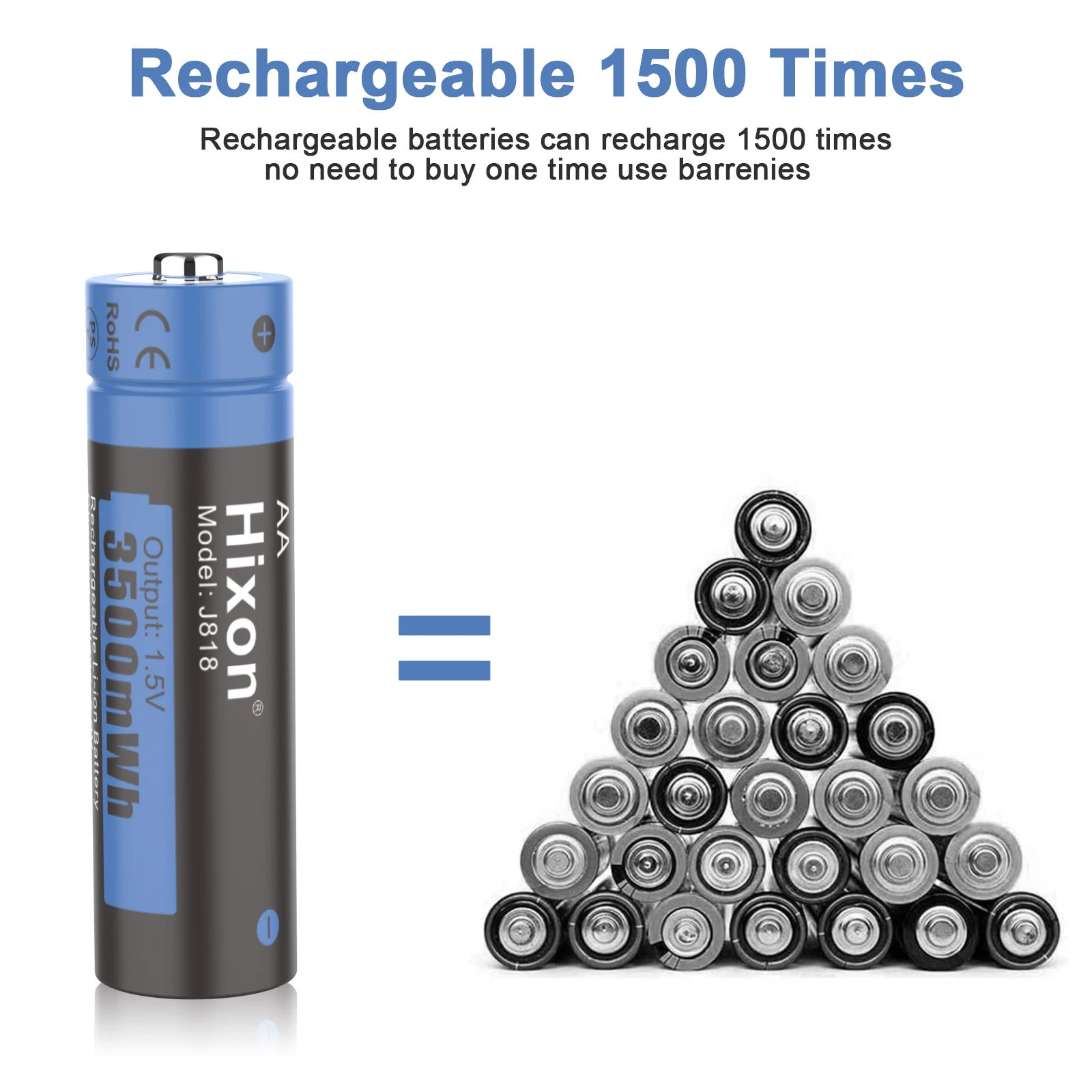 Aa Rechargeable Lithium Batteries 1.5v 3500mwh 4pcs Pack Buy