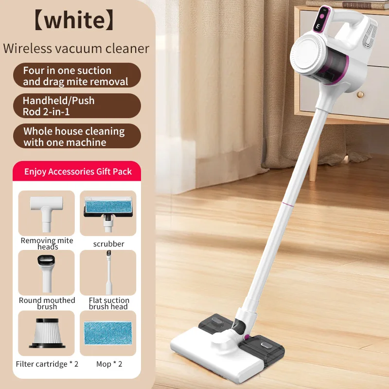 110W Cordless Wet/Dry Vacuum Cleaner High-Efficiency Dust Suction Power Brushless Motor HEPA Filter LED Lights Household