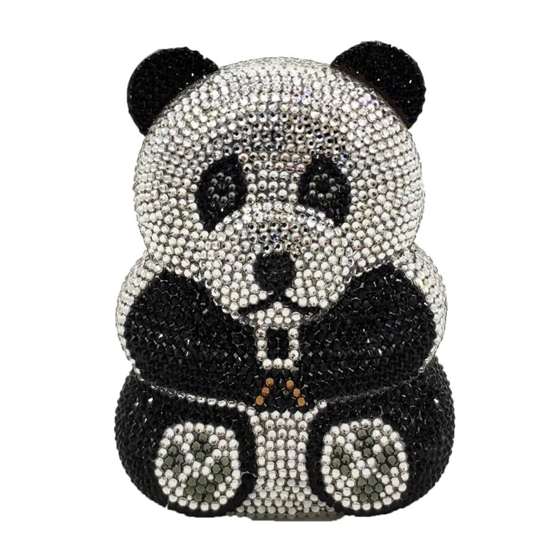 Luxury Cute Bling Panda Diamond Handbag Rhinestone Teddy Bear Bag Purse