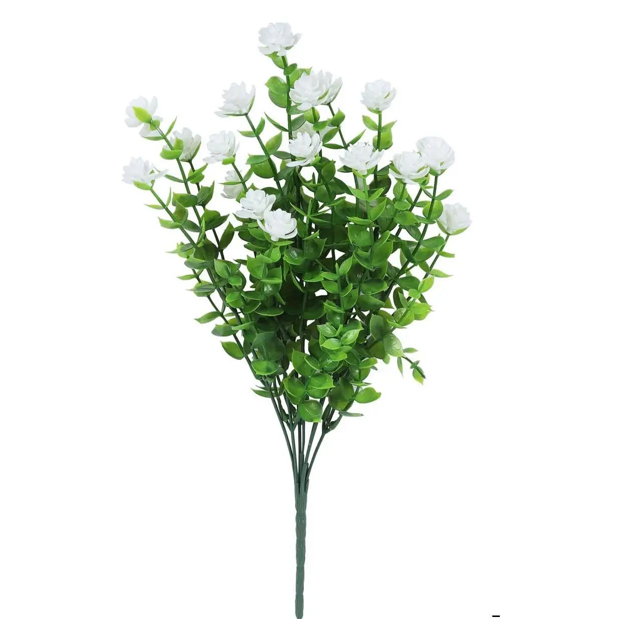 Artificial Eucalyptus Flowers Uv Resistant Boxwood Shrubs Plastic ...