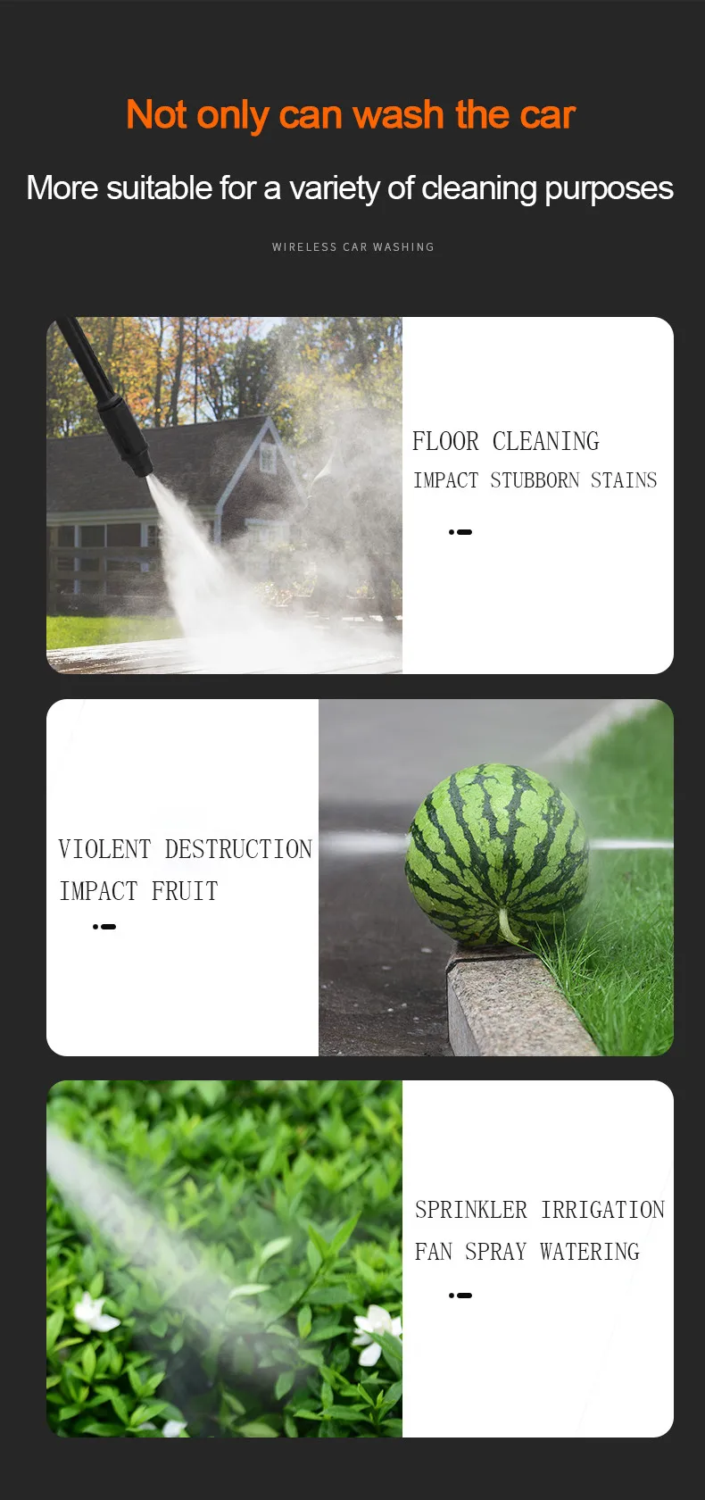 Mini Lithium Battery Car Washing Machine Portable Cordless Wireless Car Washing Water Gun High