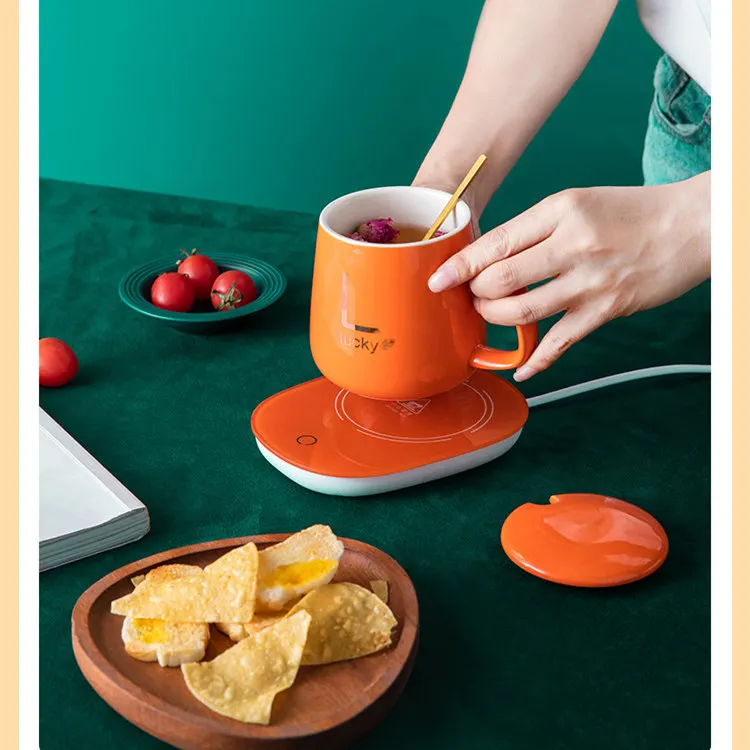 Gift Set Ceramic Mug Heating Pad Temperature Control Smart Coffee Mugs