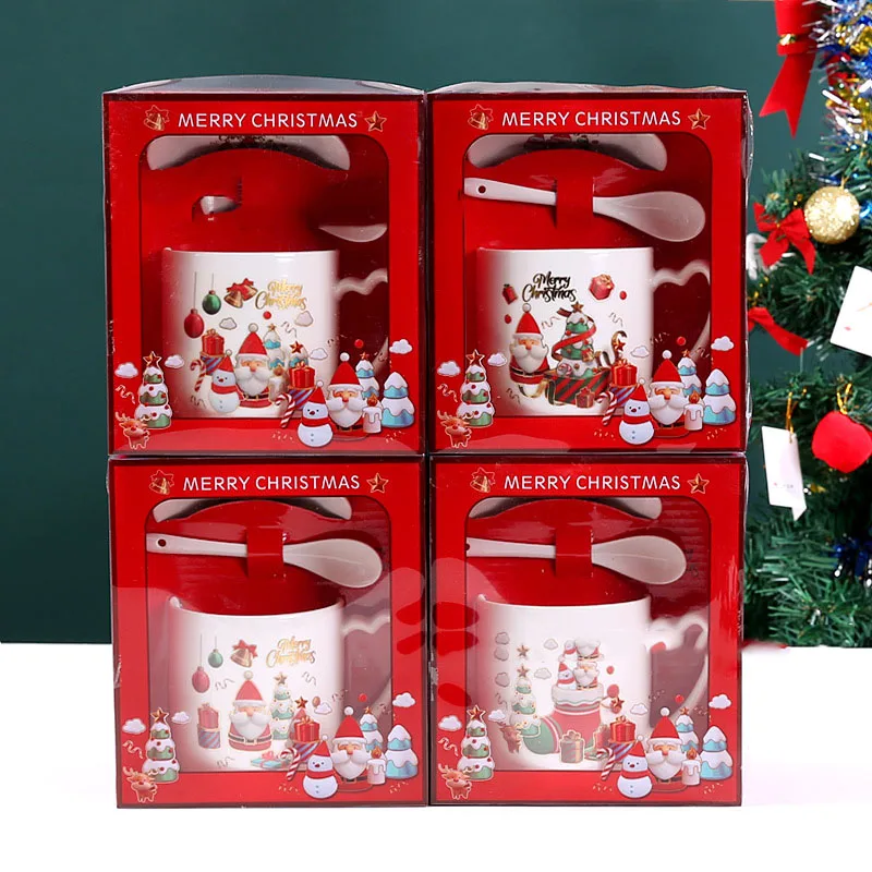 Gift Box Christmas Mugs With Spoon Bulk Christmas Mugs For Festival