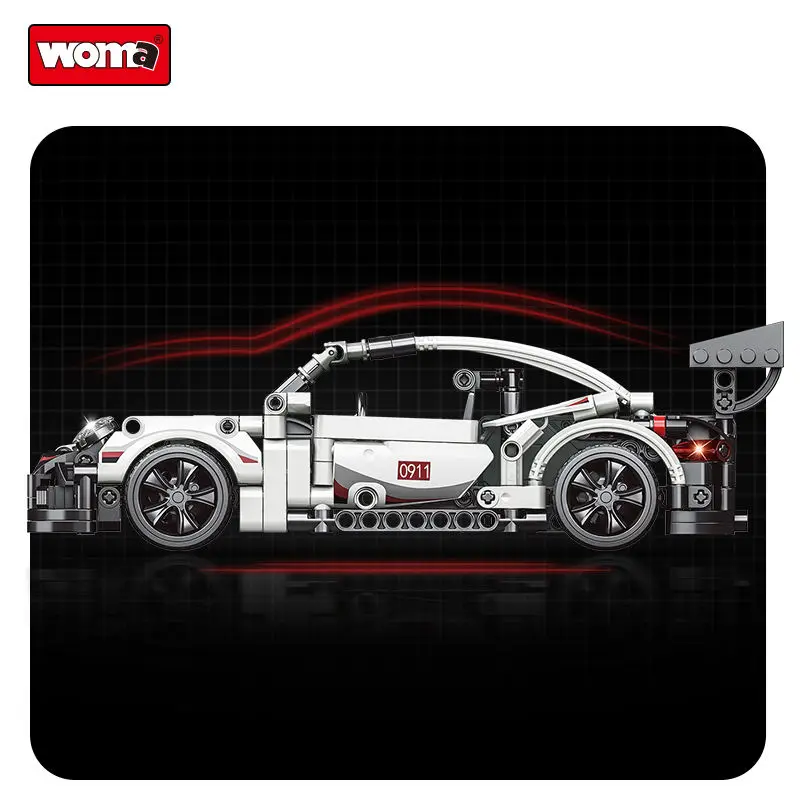 WOMA TOY C0911 Build Block Technical Building Blocks Racing Pull Back Car Static Model