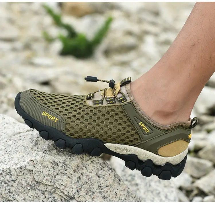 Sandales Randonnée FLARUT Homme - Cuir Velours Et Mesh - Semelle TPU Antidérapante - Pour Plage, Trek, Eau