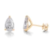 18k yellow gold lab diamond earring