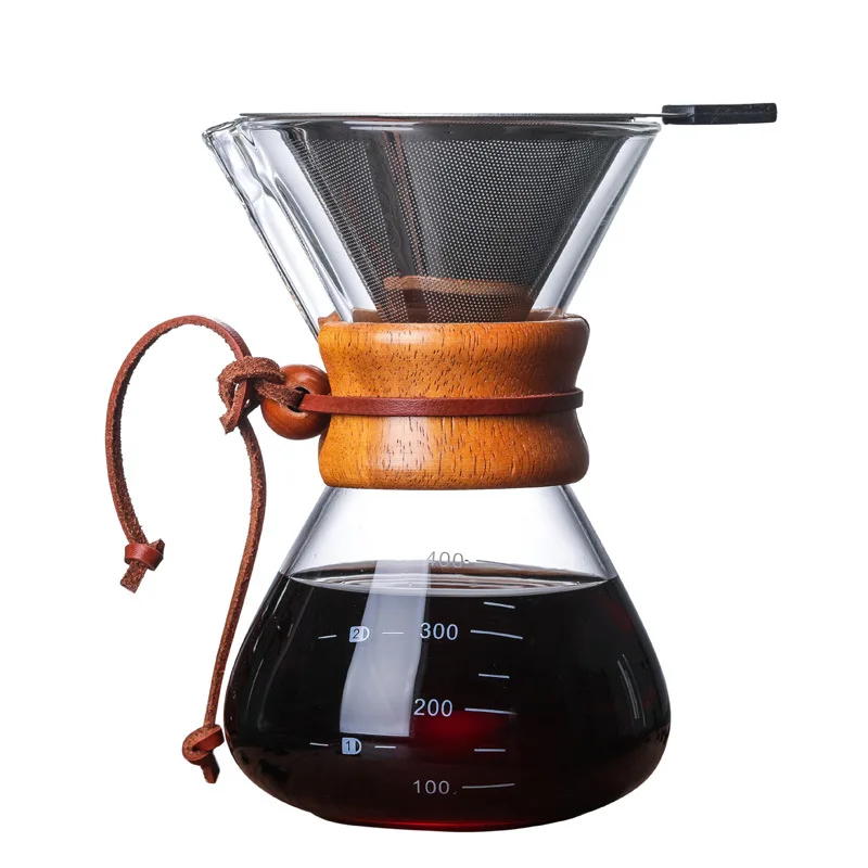 Glass Hand Drip Coffee Maker 400ml Heat 