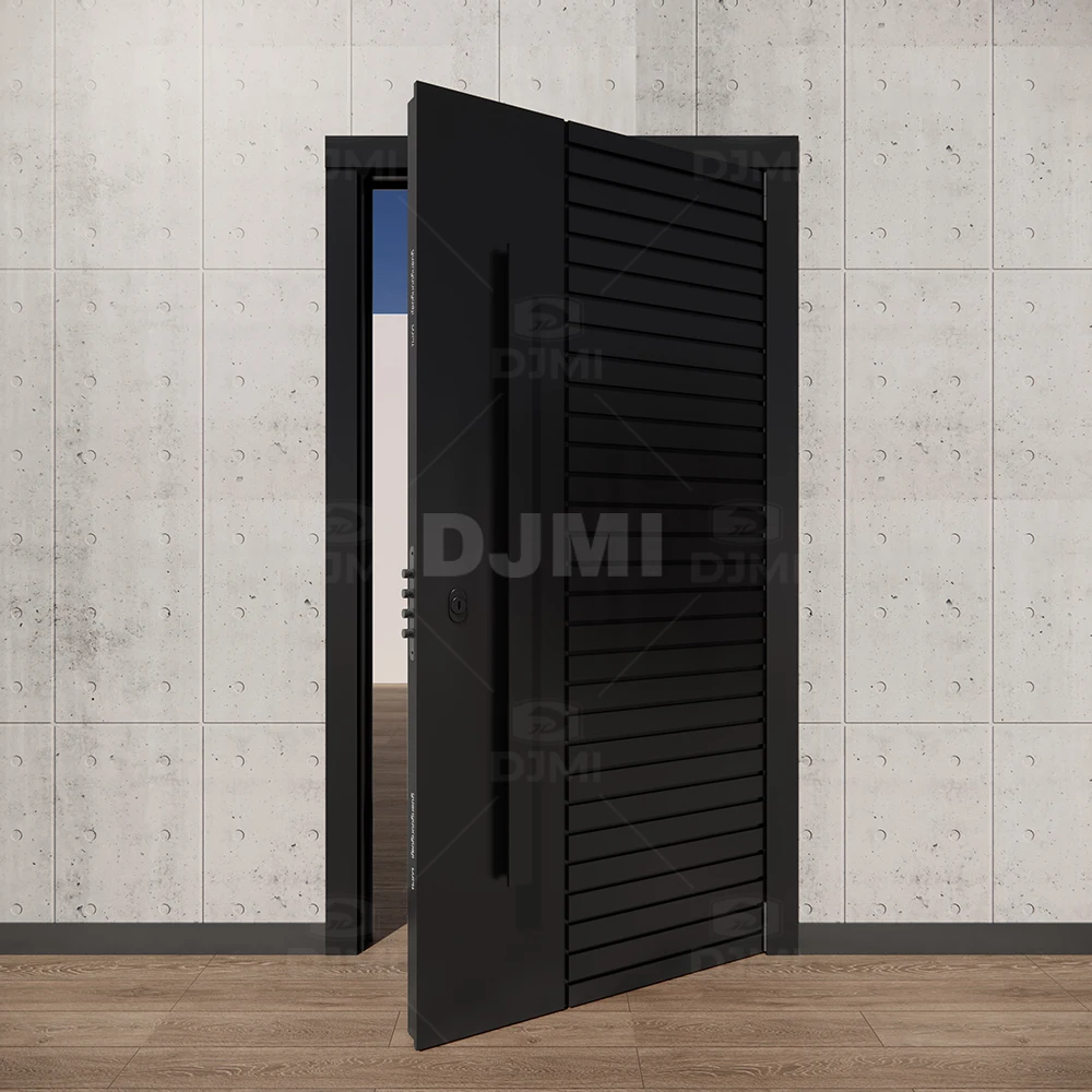 Front Modern Pivot Doors With Handle Wooden Entrance Door Modern Villa Main Door