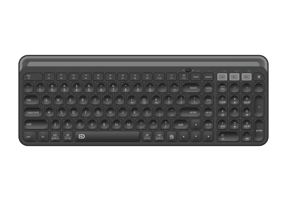 K912T Multi Device Wireless  Keyboard for Windows MacOS PadOS Android or Chrome OS BT5.0 Compact Compatible With PC 15 Pro