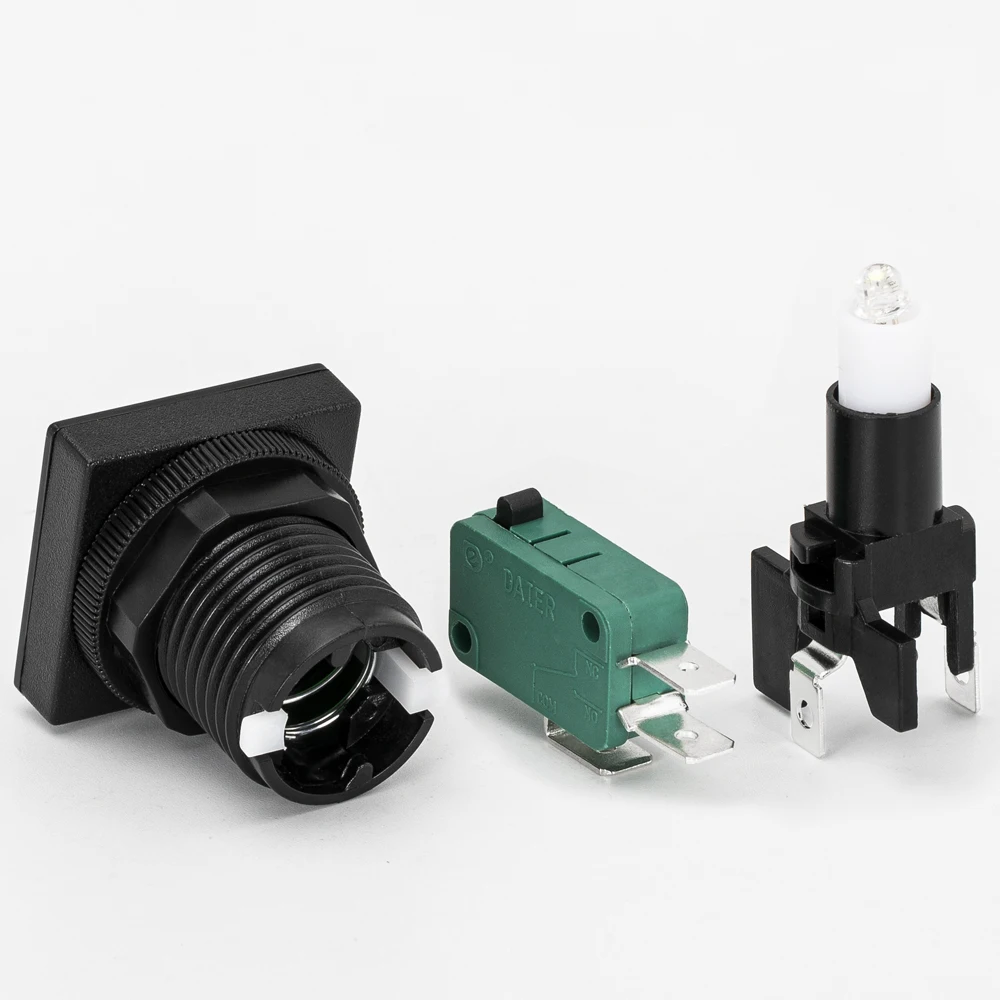 24MM Small Light Pushbutton Switch Square With Led Indicator Illuminated Arcade Push Button for Games