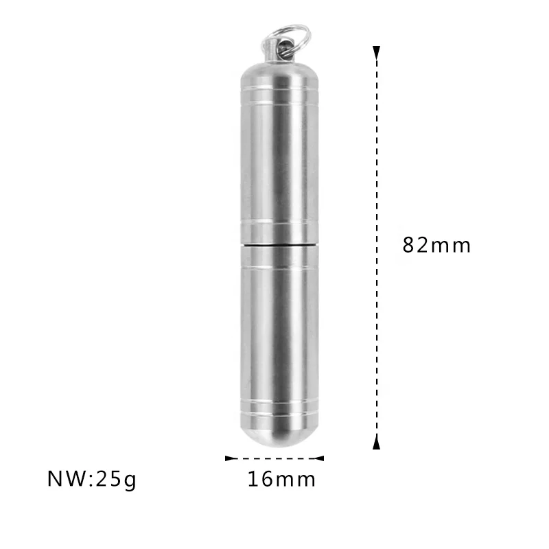 Outdoor Portable Waterproof Titanium Pill Container EDC Tool Round Capsule Seal Warehouse