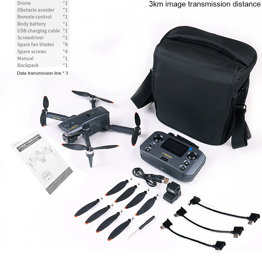 Q3 Pro Mini 2 Drone GPS Drone 4K Profesional  3-Axis Gimbal Dual Camera 5G WIFI FPV RC Quadcopter with Obstacle Avoidance Drone