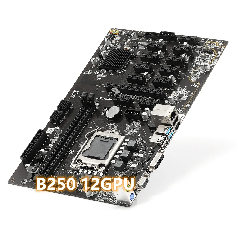12GPU B250 Expert Motherboard 12 GPU PCIE Video Cards Motherboard i3/i5/i7 LGA 1151 Mainboard