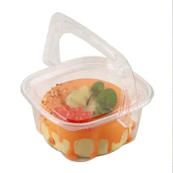 Transparent Disposable PET Plastic dessert Container mini basket cake packaging box