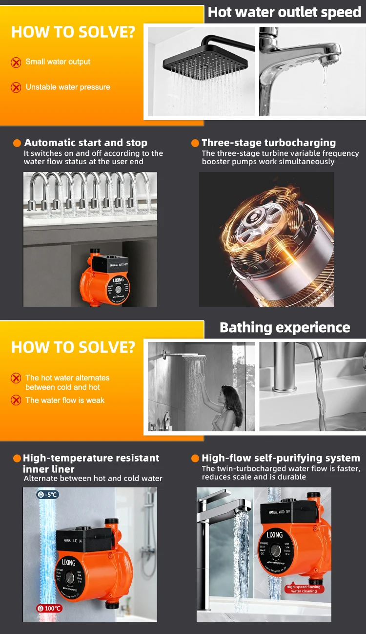 LPA15-110Copper Bomba blindada para torneira de cozinha Bomba quente e fria para aquecedor