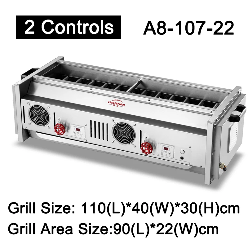 A8 Professional Stainless Steel Gas BBQ Grill Controls 2 for Natural Gas or LPG for Kebaba