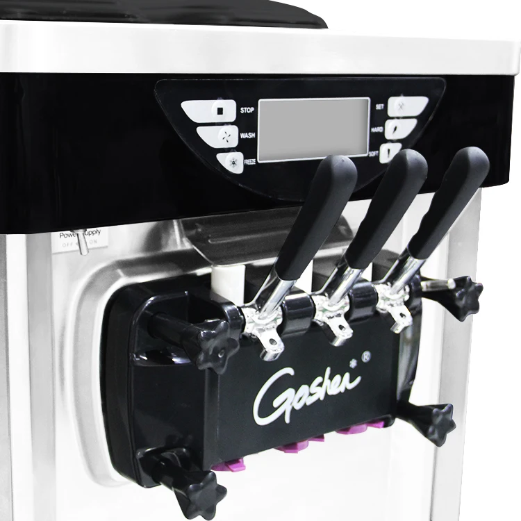 Guangshen High Qualitysoft Serve  Ice Cream Maker Commercial High Production 3 Flavors Soft Ice Cream Making Machine