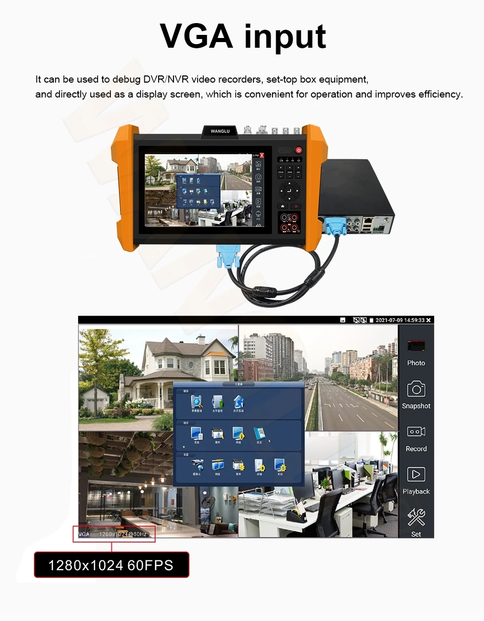 New Android system 8K H.265 IP AHD TVI CVI SDI IP CVBS All in one WIFI camera cable POE tester