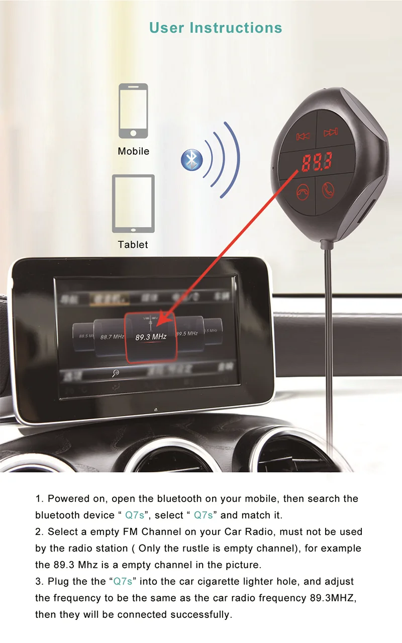 Handsfree Tf Card Aux Audio Stereo Mp3 Player Module 2 Usb Ports Phone