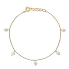 Gemnel 925 sterling silver 18k gold delicate freshwater pearl bracelet wholesale