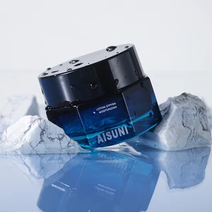 30g 50g Black to Blue Transparent Gradient Octagonal Glass Jar Men's Cream