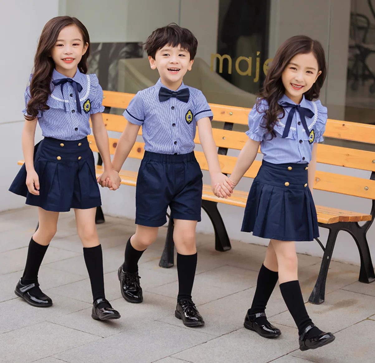 Kindergarten Summer School Uniform Navy Blue Fashion Student Spring Uniforms Sets Primary