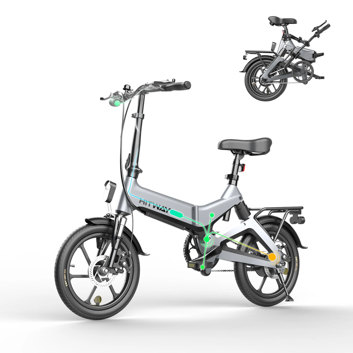 Hitway 16inch 250w 36v Wholesale Two Wheel Foldable Electric Bike Eu/us