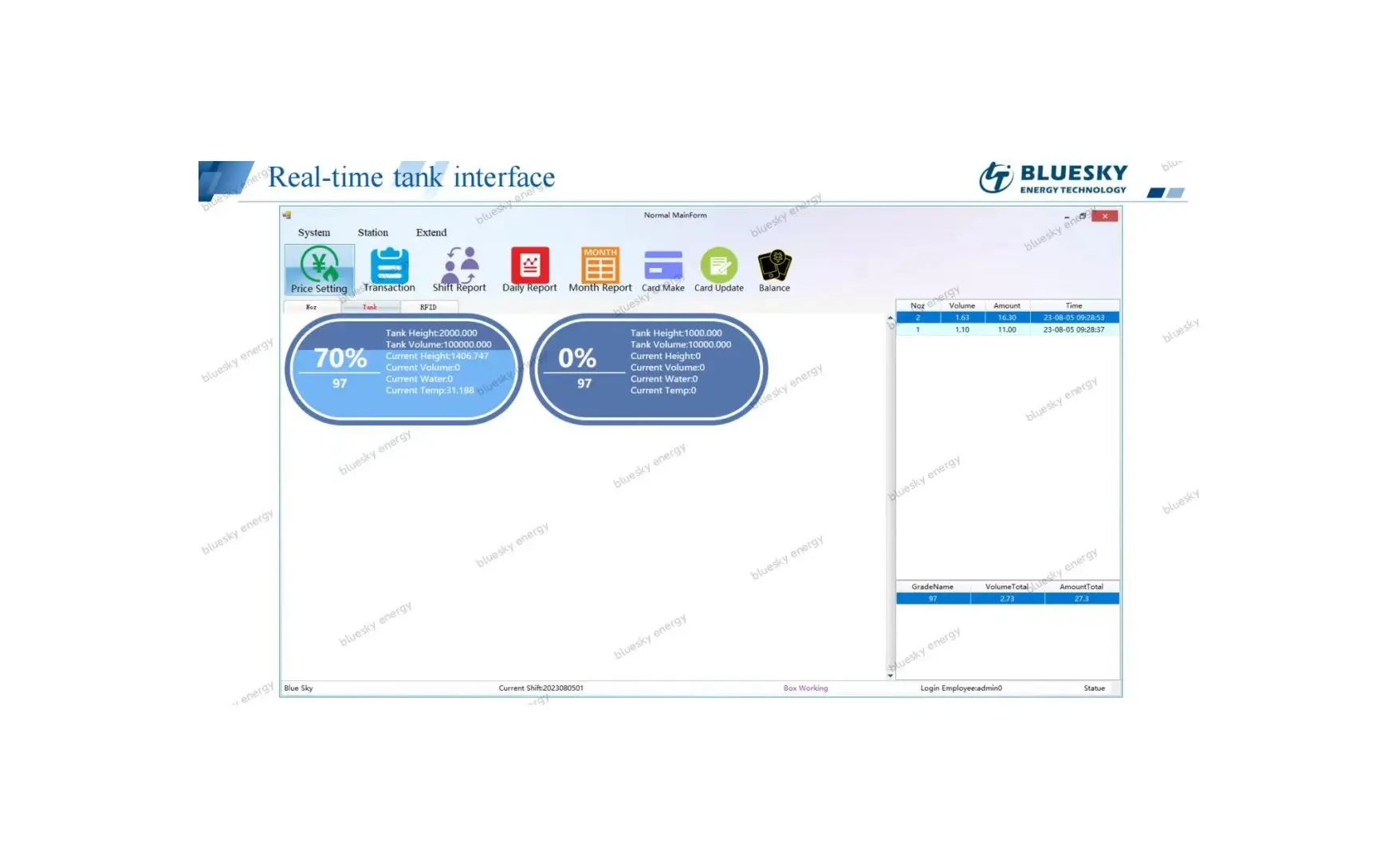 Bluesky Mobile APP Remote Control Fuel Dispenser Fuel Dispenser Management System Software