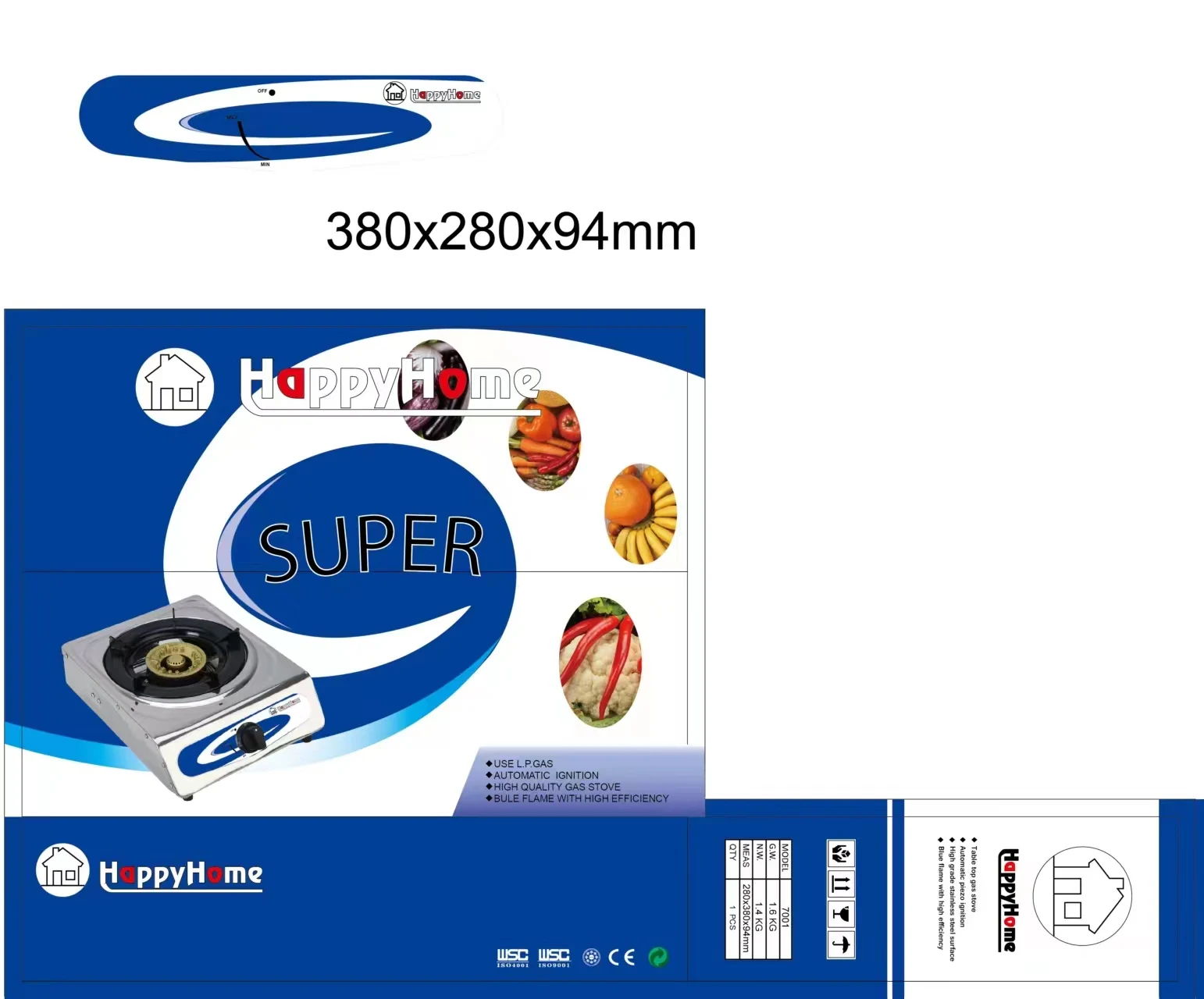 Double Burner Cooktops Gas Stove Cooker With Stainless Steel Panel