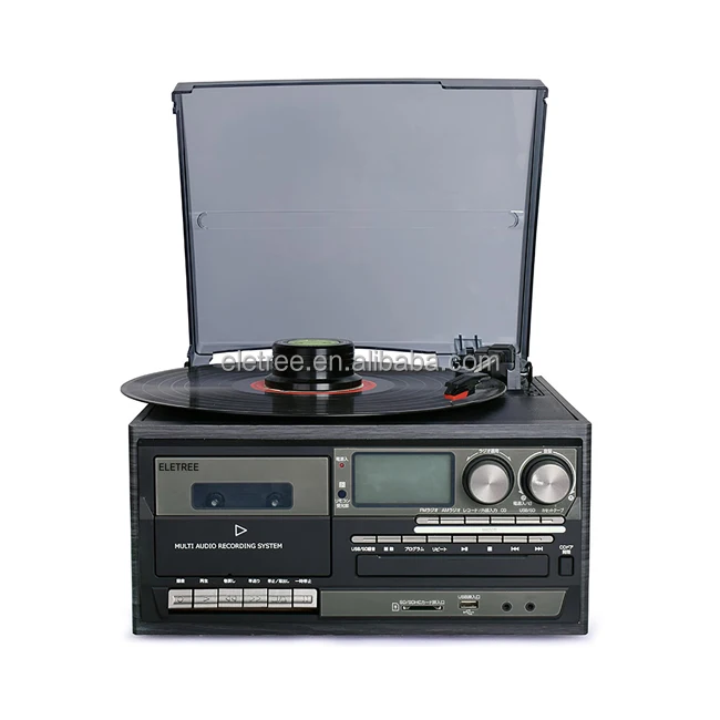 Ce Free Customs Clearance Vinyl Record Player With Cd Player Cassette Recording and Player  Usb Sd Fm Radio