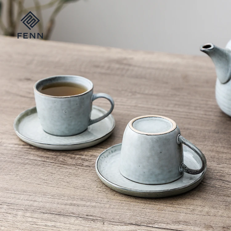 FENN good quality exquisite wholesale bulk durable tea / coffee cup and saucer with new design vintage style ceramic tea cup set