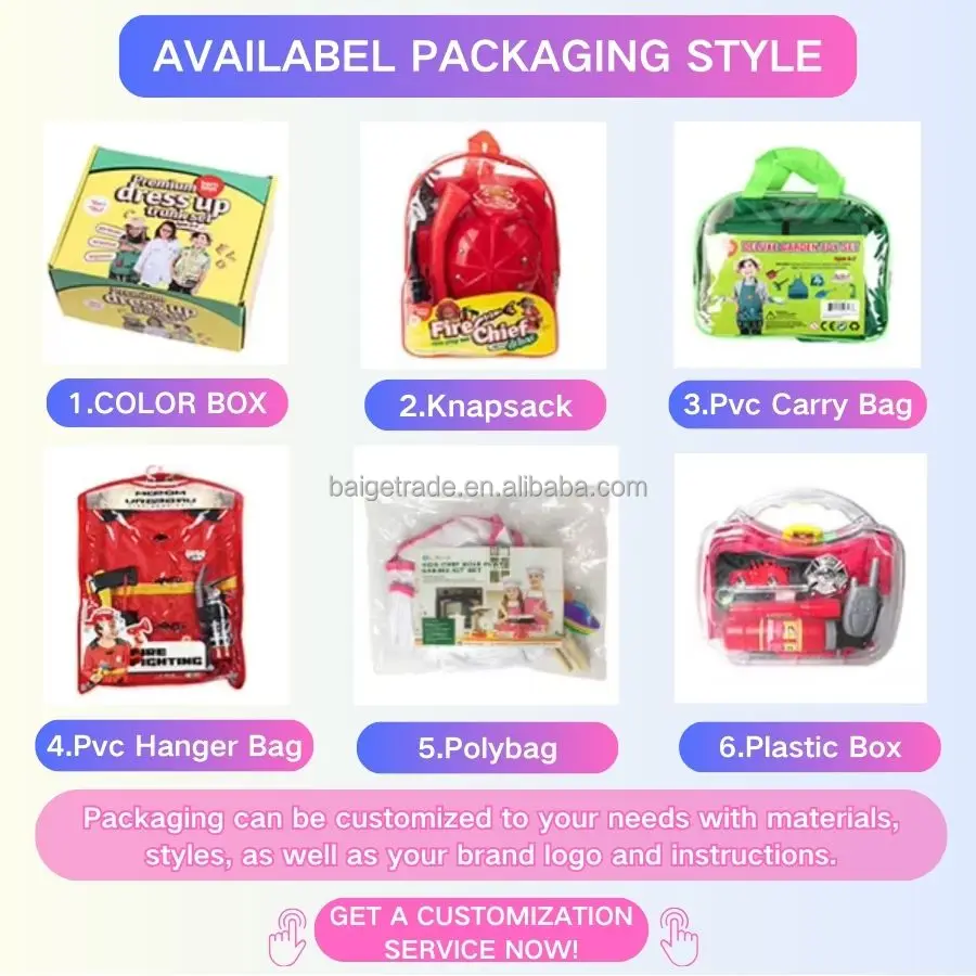 2024 Community Helper Dress up Set Doctor Nurse Chef Firefighters Pilot Role Play Career Kids Costumes Polyester Children Unisex