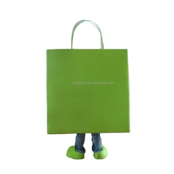 Green handbag mascot costume for adult
