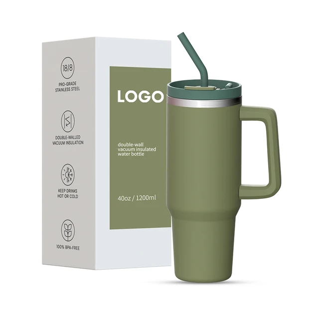 Leakproof 40oz Stainless Steel Vacuum Insulated Tumbler with Straw Lid