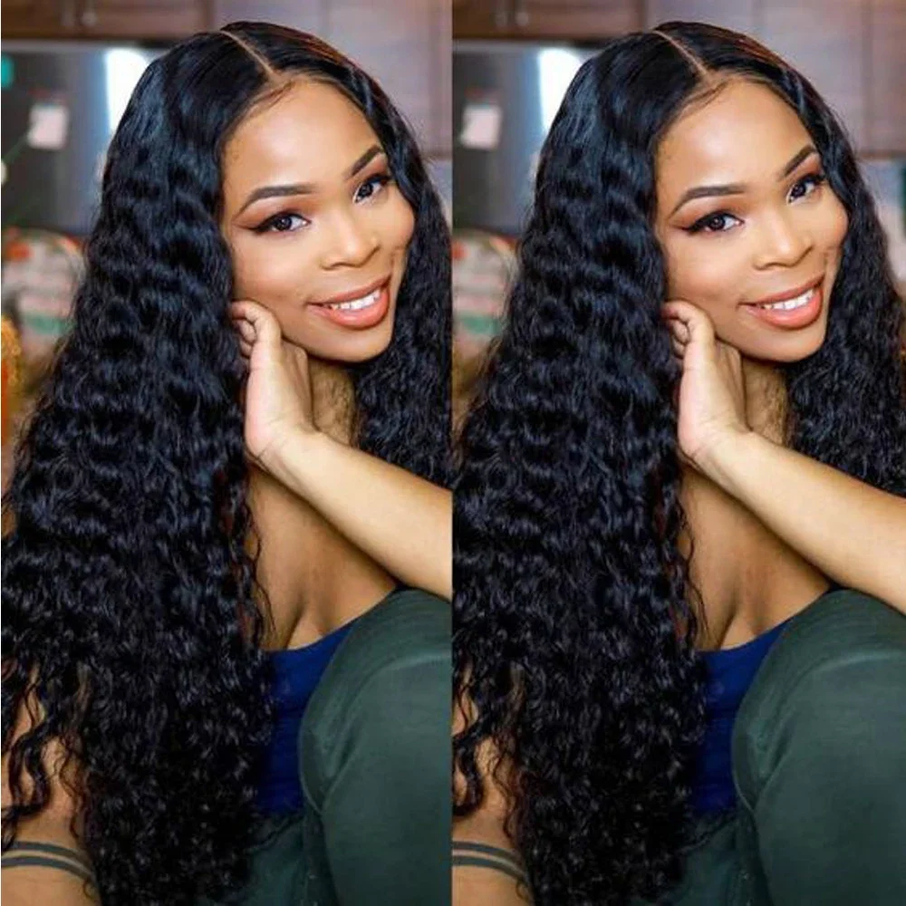 Deep Curly Human Hair Topper 5x5 Silk Base Brazilian Remy Closure_voghion.com