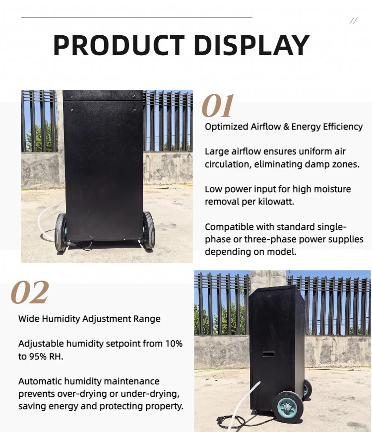 Large Wheel Portable Dehumidifier, 158L/D, 220V, 1400 m³ - detail 22
