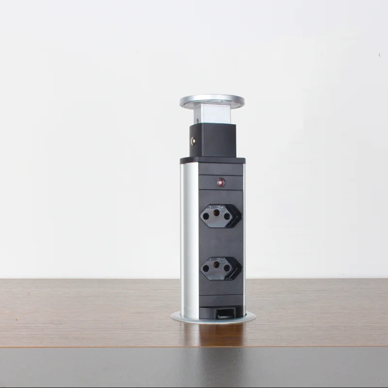 Custom Desktop Power Socket Extension Brazil Plug for Worktop Home and Office Torre De Tomada Retratil Com 3 Tomadas