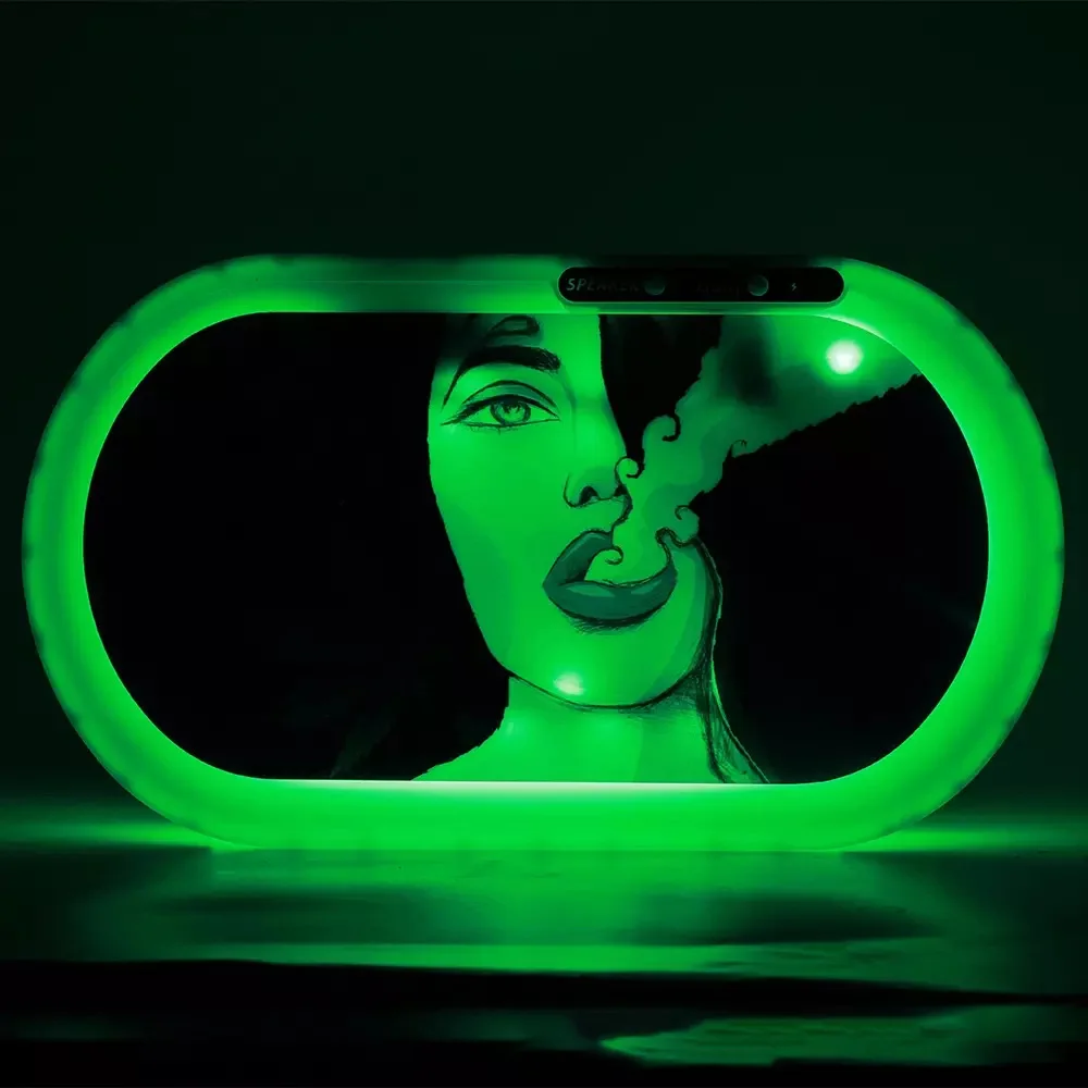 Custom Logo Led Rolling Tray With Speaker Rolling Tray Glowing Light Up