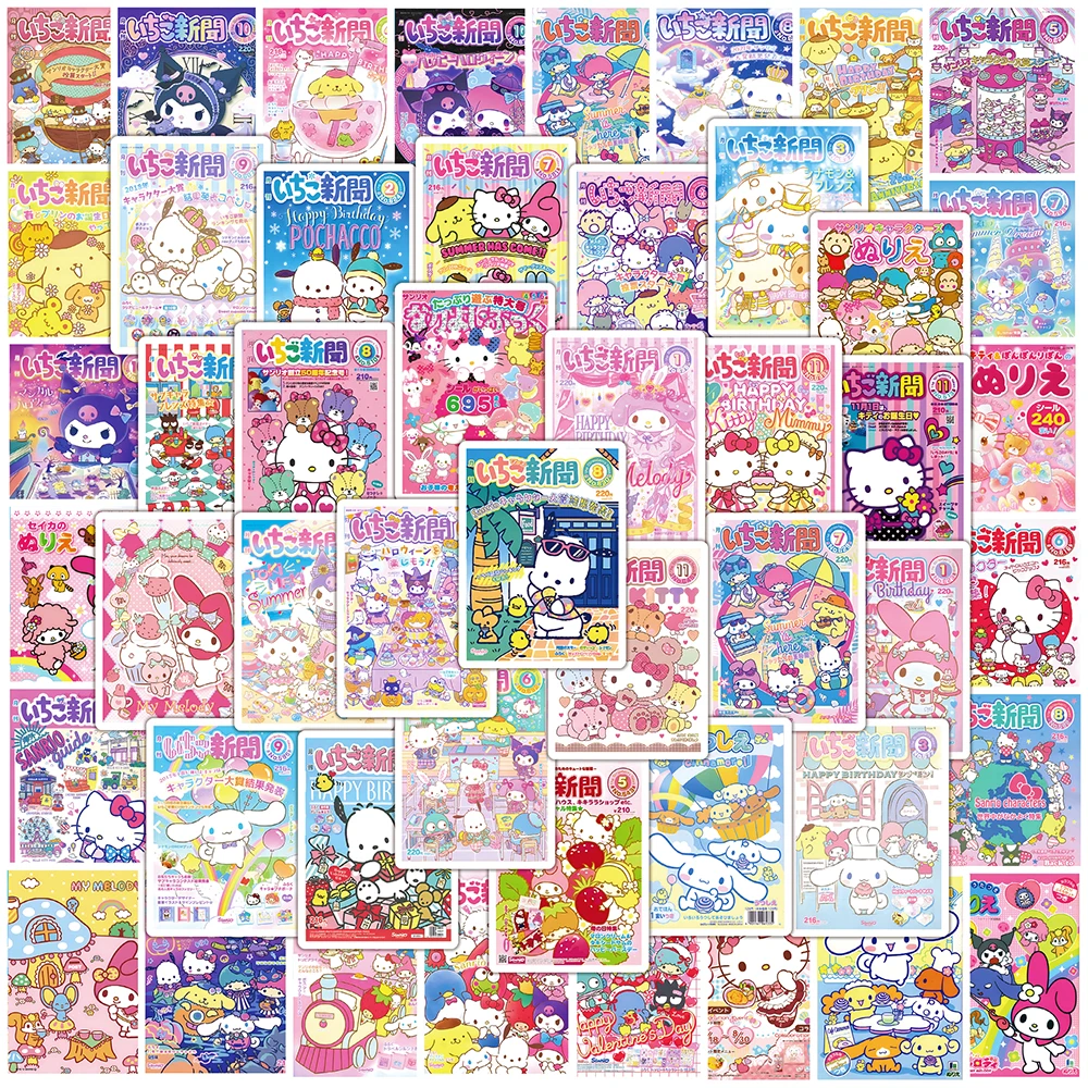 50pcs Sanrio Family Poster Graffiti Stickers Laptop Motorcycle Skateboard Label Waterproof Kitty