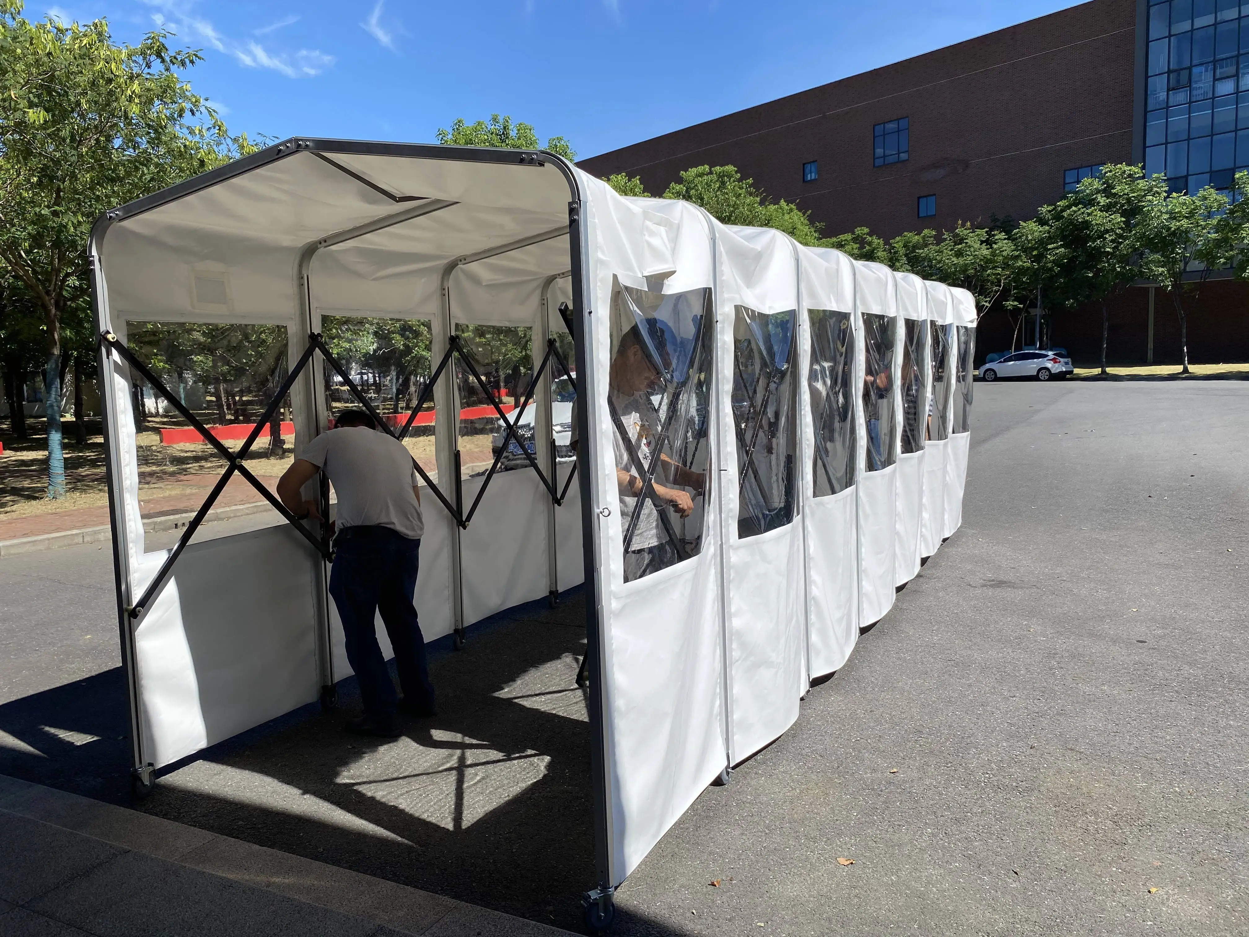 Push Pull Retractable Tent Tent with Wheel for Carport, Tunnel