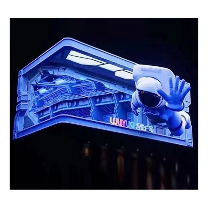 P10户外裸眼3D LED显示屏大弯角视频墙板广告| Alibaba.com