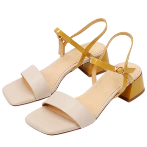 Women's Comfortable Summer Outdoor Open Toe Slingback Sandals Genuine Leather Upper Anti-Slippery Breathable High Heel Platform