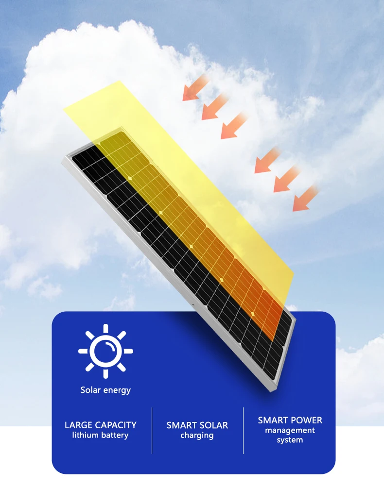 30W 60W 80W 100W Aluminum Alloy Integrated Solar Street Light IP66 150-160LM/W SMD3030