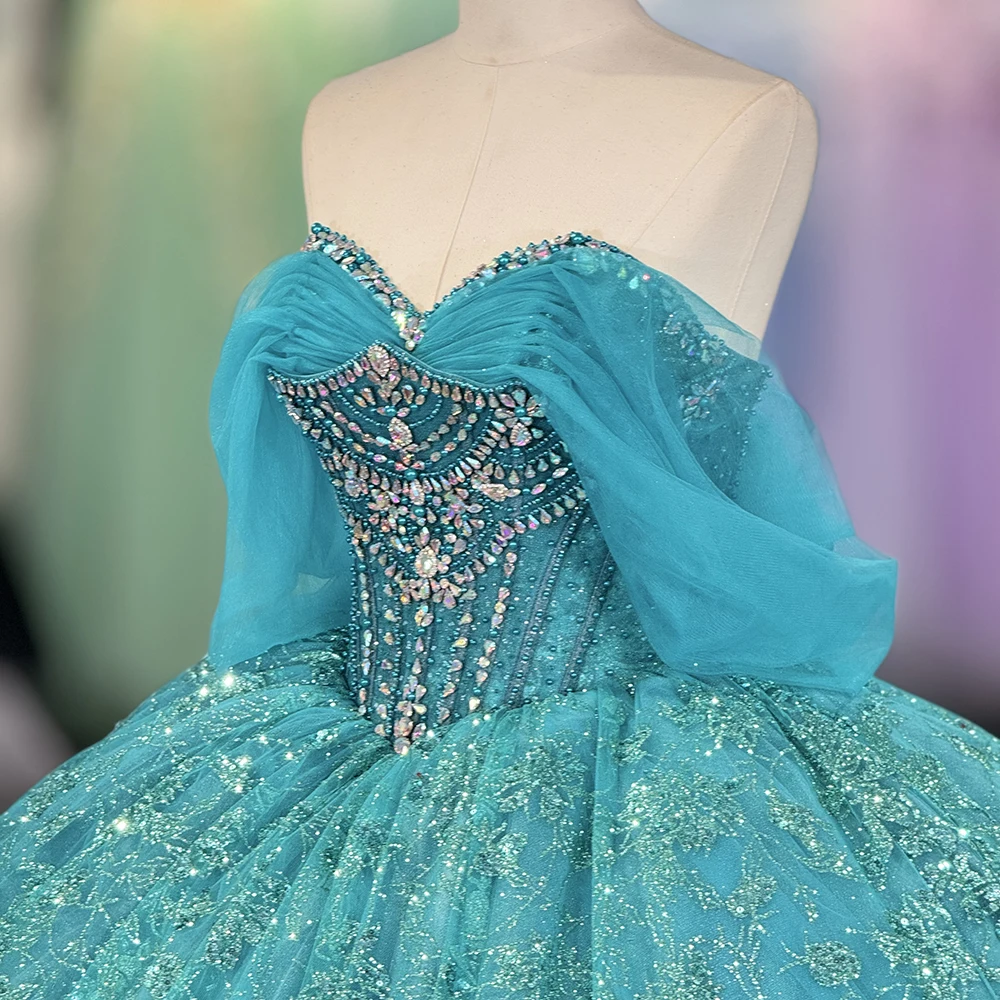 Shop Bling Turquoise Organza Quinceanera Dresses for Women