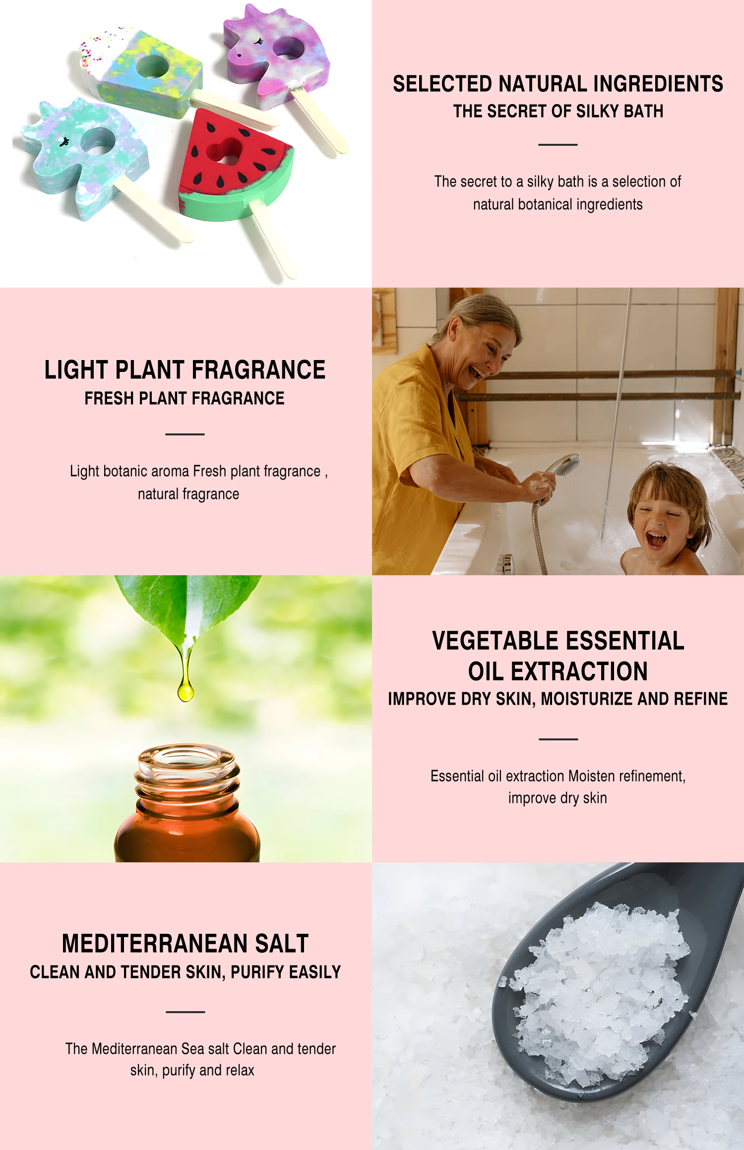 Wholesale Organic Bubble Bath Bombs Bubble Bars Handmade Sea Salt