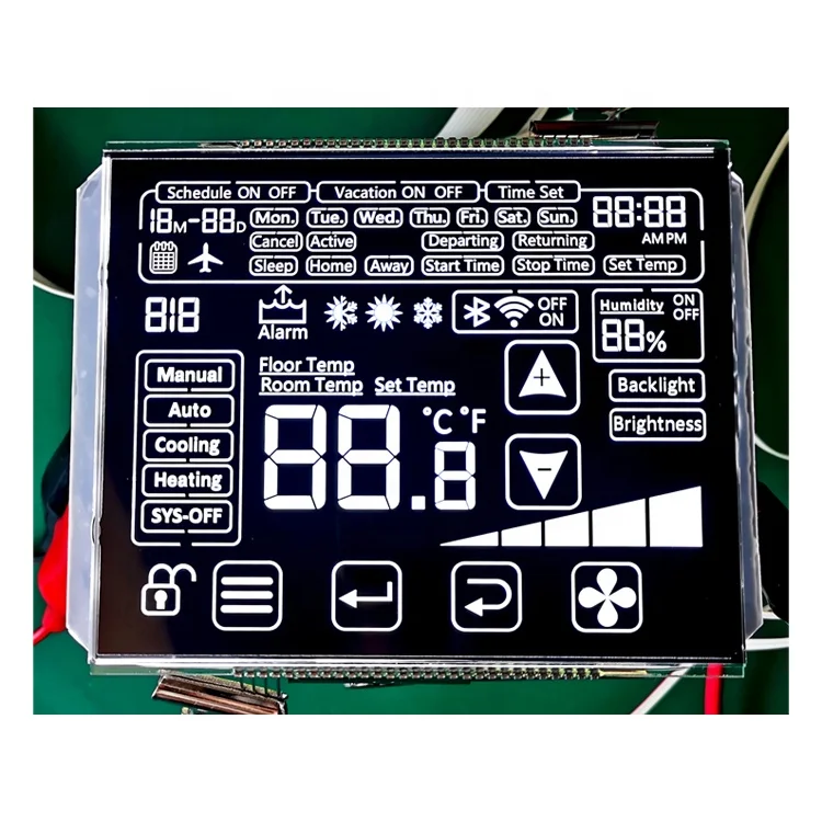 Factory Custom FPC Connect VATN VA VA Type BTN LCD Display Negative Black Background Segment VA Black LCD Display Module
