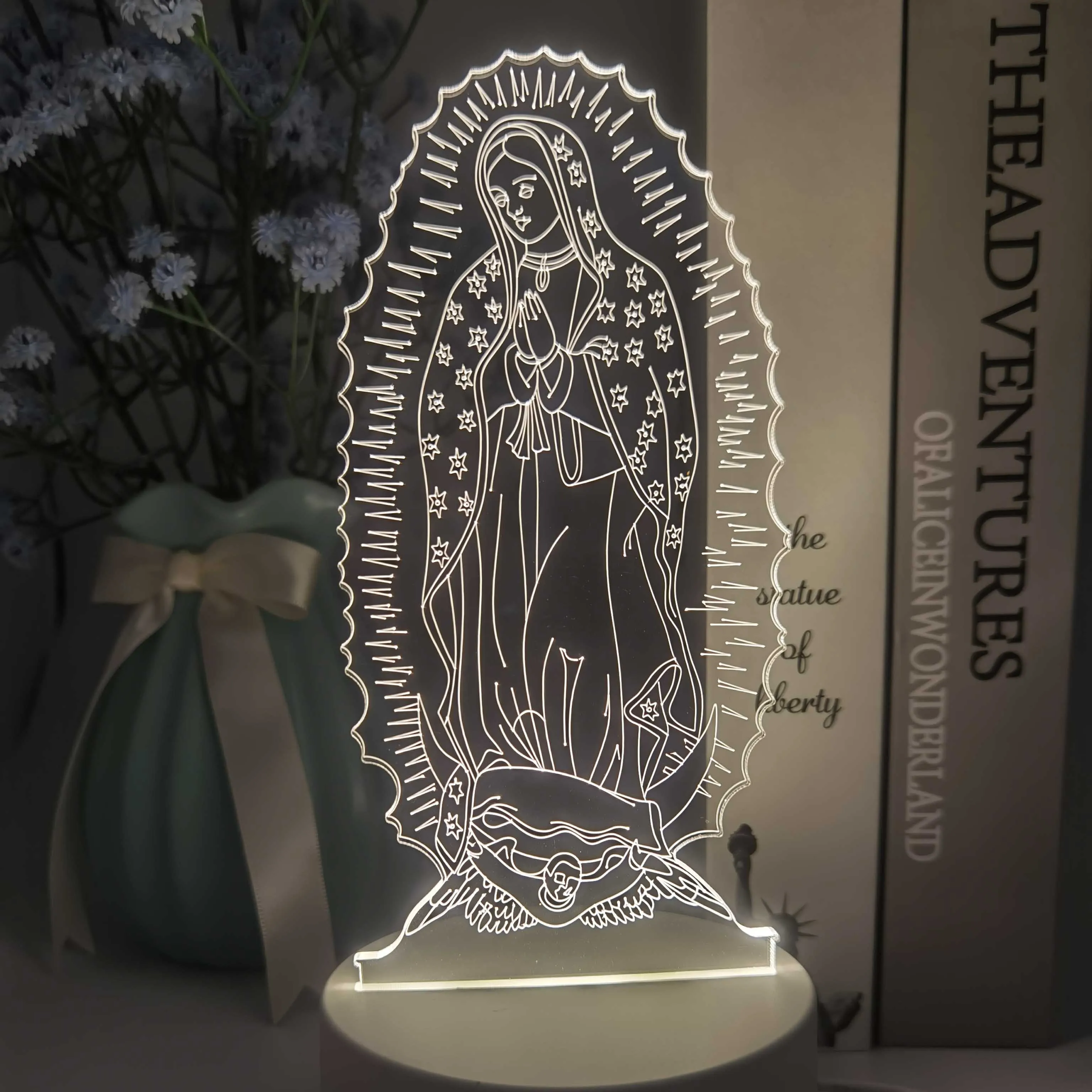 Factory Customize Jesus Night Light Cheap 3d Acrylic Led Lamp Virgin