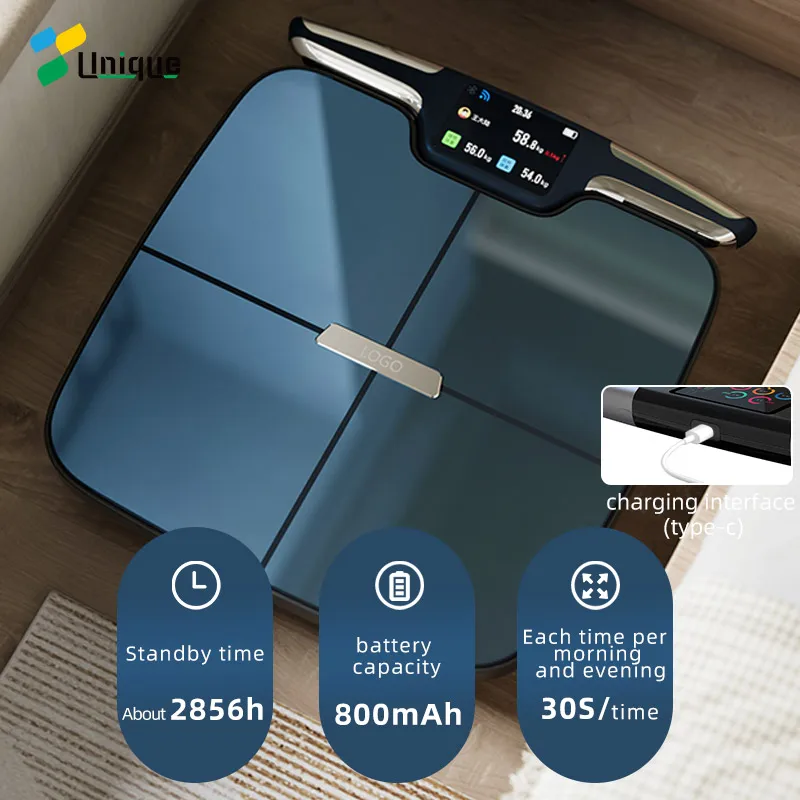 8 Electrodes Digital Inbody Data Calculating Body Composition Analyzer Bathroom Scale with Bluetooth & WiFi Body Fat Scale