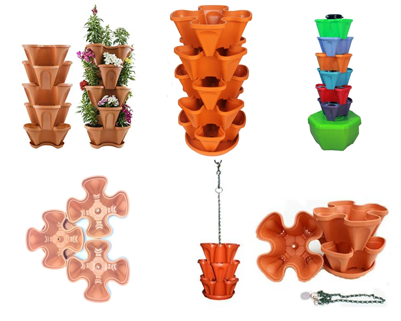 Vertical Garden Tower Pots Plastic Stacking Flower Planters Buy Garden Vertical Plastic